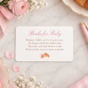 Bonjour Bébé Croissant-Schleife Französische Büche Begleitkarte