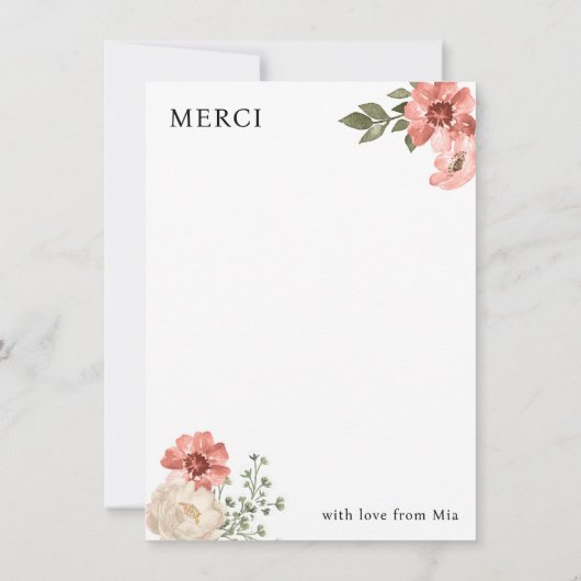 Bonjour Bebe Eiffel Tower Paris Baby Dusche Dankeskarte (Rückseite)