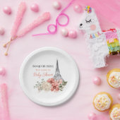 Bonjour Bebe Eiffel Tower Paris Baby Dusche Pappteller (Party)