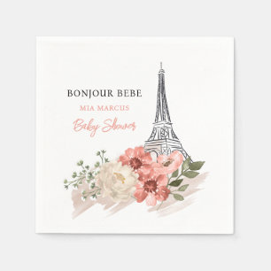 Bonjour Bebe Eiffel Tower Paris Baby Dusche Serviette