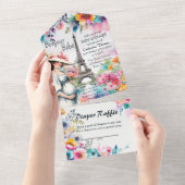 Bonjour Bebe Floral Eiffel Tower Paris Baby Dusche All In One Einladung (Abreißen)