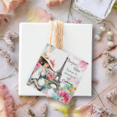 Bonjour Bebe Floral Eiffel Tower Paris Baby Dusche Geschenkanhänger