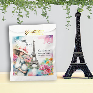 Bonjour Bebe Floral Eiffel Tower Paris Baby Dusche Geschenktütchen