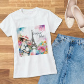 Bonjour Bebe Floral Eiffel Tower Paris Mama zu sei T-Shirt