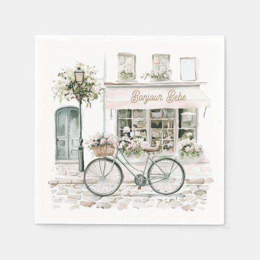 Bonjour Bebe French Baby Dusche Serviette (Vorderseite)