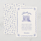 Bonjour Bebe French baby shower Dankeskarte (Vorne/Hinten)