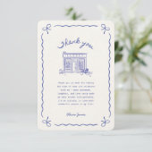 Bonjour Bebe French baby shower Dankeskarte (Stehend Vorderseite)