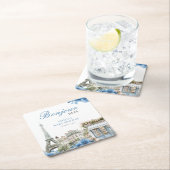 Bonjour Bebe French Blue Baby Shower Rechteckiger Pappuntersetzer (Vor Ort)