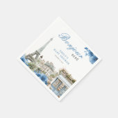 Bonjour Bebe French Blue Baby Shower Serviette (Ecke)