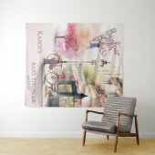 Bonjour Bebe French Cafe Babydusche Hintergrund Wandteppich (Beispiel (Horizontal))