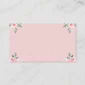 Bonjour Bebe French Café Pink Floral Diaper Raffle Begleitkarte (Rückseite)