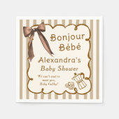 Bonjour Bebe French Coffee Shop Themed Baby Shower Serviette (Vorderseite)