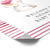 Bonjour Bebe French Elephant Willkommensdusche Poster (Ecke)