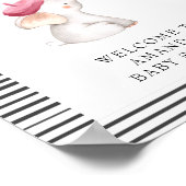 Bonjour Bebe French Elephant Willkommensdusche Poster (Ecke)