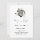 Bonjour Bebe French Gender Neutral Baby Shower Einladung (Vorderseite)