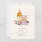 Bonjour Bébé French Macarons & Milk Baby Shower Einladung (Vorderseite)
