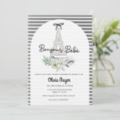 Bonjour Bebe French Paris Elegant Baby Shower Einladung (Stehend Vorderseite)