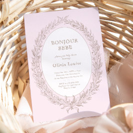 Bonjour Bebe French Patisserie Babydusche Pink Einladung