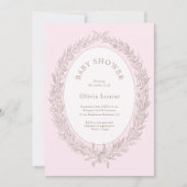 Bonjour Bebe French Patisserie Babydusche Pink Einladung (Vorderseite)