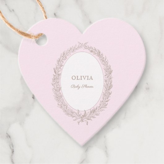 Bonjour Bebe French Patisserie Babydusche Pink Geschenkanhänger (Vorderseite)