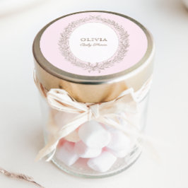 Bonjour Bebe French Patisserie Babydusche Pink Runder Aufkleber