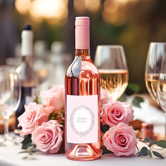 Bonjour Bebe French Patisserie Babydusche Pink Weinetikett