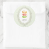 Bonjour Bebe French Patisserie Macaroons Green Runder Aufkleber (Tasche)