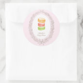 Bonjour Bebe French Patisserie Macaroons Runder Aufkleber (Tasche)