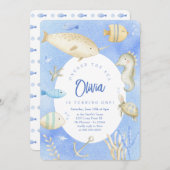 Bonjour Bebe French Pinguin Neutral Baby Dusche Einladung (Vorne/Hinten)