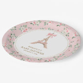 Bonjour Bebe French Pink Parisian Café Baby Showro Pappteller (Schrägansicht)