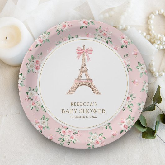 Bonjour Bebe French Pink Parisian Café Baby Showro Pappteller