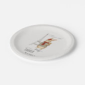 Bonjour Bebe French Rabbit Baby Dusche Pappteller (Schrägansicht)