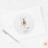 Bonjour Bebe French Rabbit Baby Dusche Runder Aufkleber (Umschlag)