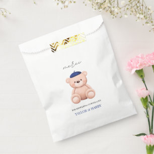 Bonjour Bebe French Watercolor Bear Babydusche Geschenktütchen