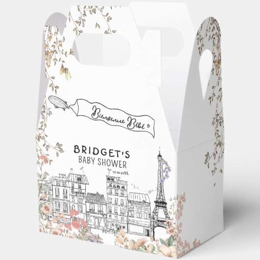 Bonjour Bebe Gender Neutral Baby Dusche Geschenkschachtel (Offen)