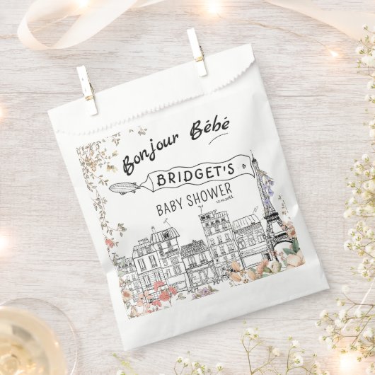 Bonjour Bebe Gender Neutral Baby Dusche Geschenktütchen (Ausgeschnitten)