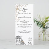 Bonjour Bebe Gender Neutral Baby Dusche Menükarte (Stehend Vorderseite)