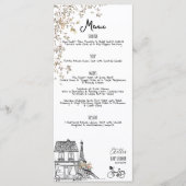 Bonjour Bebe Gender Neutral Baby Dusche Menükarte (Vorderseite)