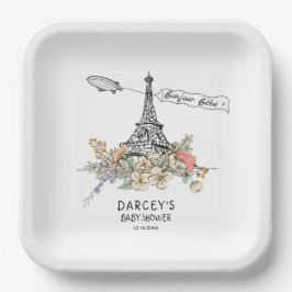 Bonjour Bebe Gender Neutral Baby Dusche Pappteller