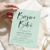 Bonjour Bebe Mint Green French Baby Dusche Einladung