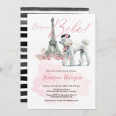 Bonjour Bebe Paris Baby Dusche Einladung (Vorne/Hinten)
