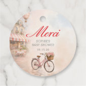 Bonjour Bébé Paris Baby Shower  Geschenkanhänger (Rückseite)