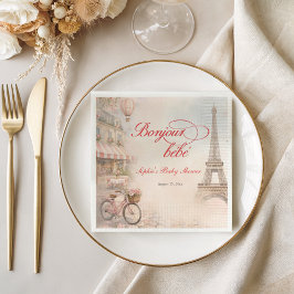 Bonjour Bébé Paris Baby Shower  Serviette