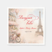 Bonjour Bébé Paris Baby Shower  Serviette (Vorderseite)