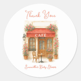 Bonjour Bebe Paris Cafe Baby Dusche Runder Aufkleber