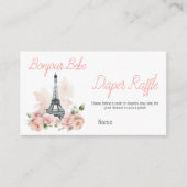 Bonjour Bebe Paris Floral Baby Dusche Windeln Spie Begleitkarte (Vorderseite)
