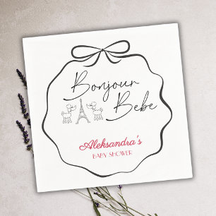 Bonjour Bebe Paris Französisch Babydusche Black Pi Serviette