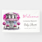 Bonjour Bebe Paris Französisch Pink Black Baby Dus Banner (Horizontal)