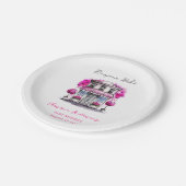 Bonjour Bebe Paris Französisch Pink Black Baby Dus Pappteller (Schrägansicht)