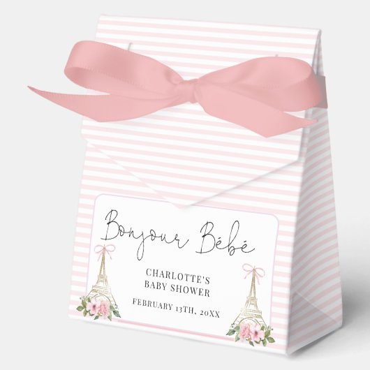 Bonjour Bebe Paris Französisch Pink Eiffel Baby Du Geschenkschachtel (Vorderseite)